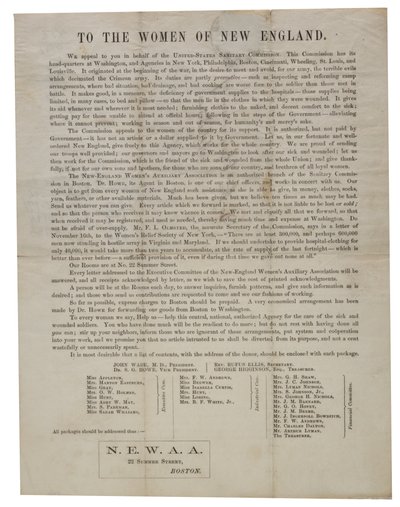 Alle donne del New England (lettera circolare), c.1862-1865 da American School