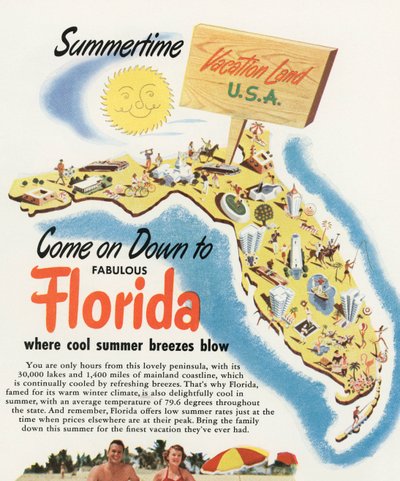Mappa Turistica della Florida da American School