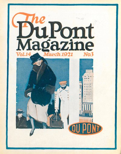 Viaggiatori, copertina della rivista DuPont, marzo 1921 da American School