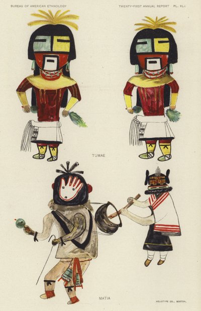 Tumae, Matia (litografia a colori) da American School