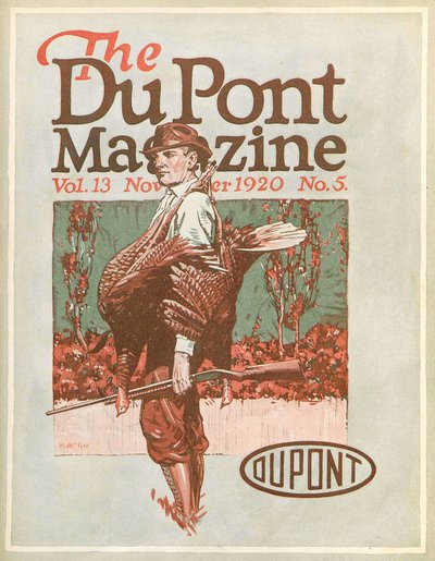 Cacciatore di Tacchini, copertina della rivista DuPont, novembre 1920 da American School