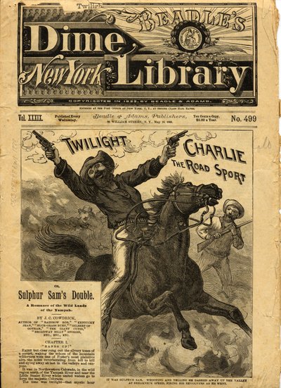 Twilight Charlie, copertina di Beadles New York Dime Novel, 1888 da American School