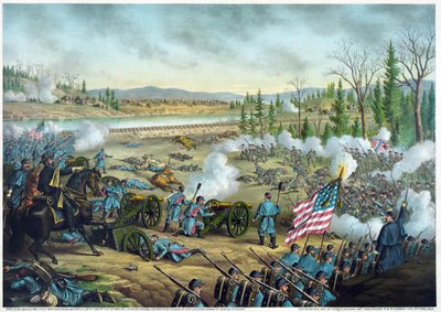 Guerra civile americana: battaglia di Stone River, o seconda battaglia di Murfreesboro, Tennessee, 31 dicembre. da American School
