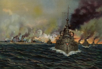 US Navy, battaglia navale di Santiago, 3 luglio 1898 da American School