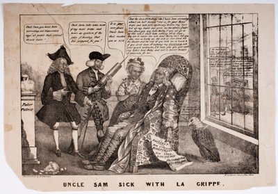 Zio Sam Malato di Influenza, 1837 da American School