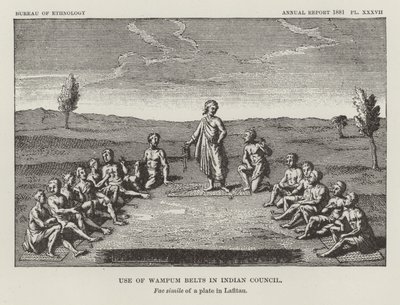 Uso delle cinture di Wampum nel Consiglio Indiano da American School