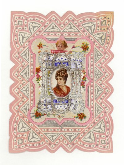 Signora vittoriana su cartolina da American School