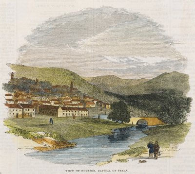 Veduta di Houston, capitale del Texas, c. 1852 da American School