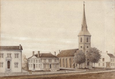 Veduta di Petersburg, Virginia (acquerello su carta) da American School
