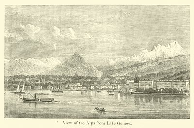 Vista delle Alpi dal Lago di Ginevra da American School