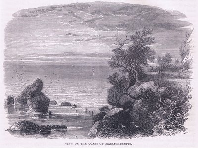 Veduta della costa del Massachusetts 1644, illustrazione da Cassell