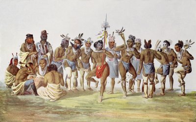 Danza di guerra dei Sauk e Fox, illustrazione da 