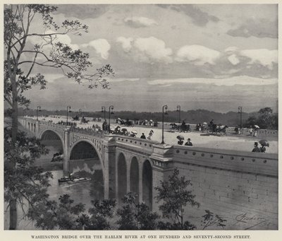 Washington Bridge sul fiume Harlem a One Hundred and Seventy-Second Street da American School