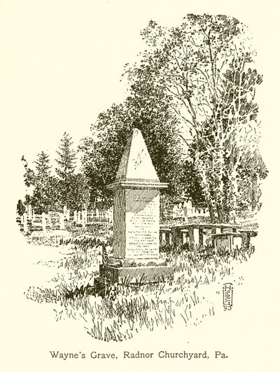 Tomba di Wayne, Cimitero della Chiesa di Radnor, Pa da American School