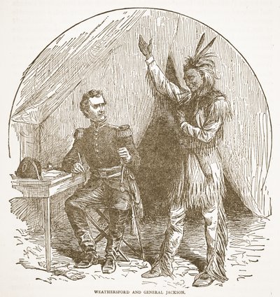 Weathersford e il Generale Jackson, da un libro pub. 1896 da American School
