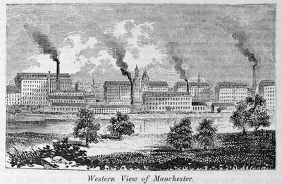 Vista occidentale di Manchester, da 