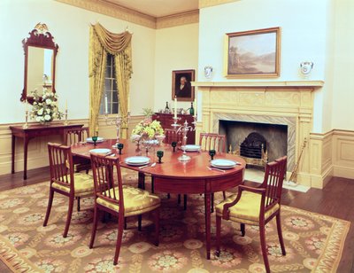 Sala da pranzo di White Hall, vicino a Charleston, Carolina del Sud, 1818 da American School
