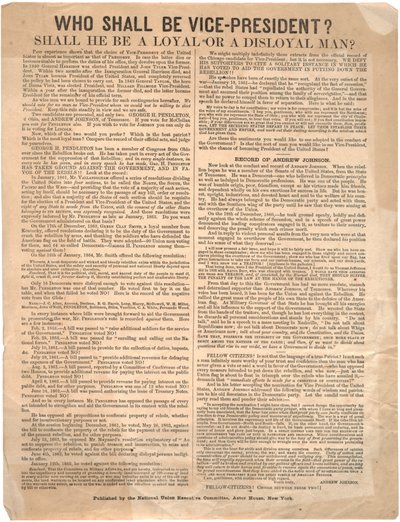 Chi sarà vicepresidente? George Pendleton vs. Andrew Johnson (elezione del 1864), 1864 da American School