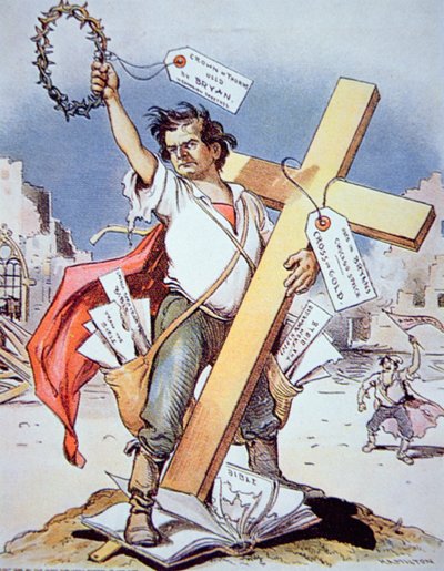 William Jennings Bryan (1860-1925) che parla a una Convenzione Democratica, Chicago da American School