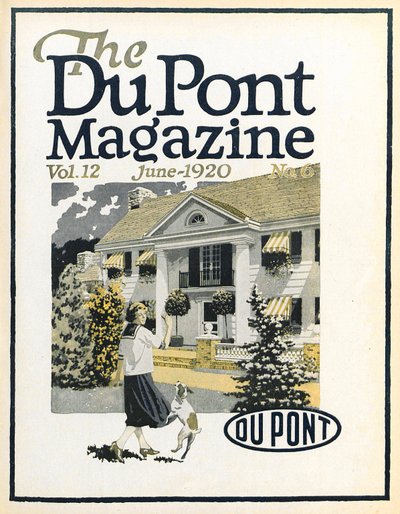 Donna e cane, copertina della rivista DuPont, giugno 1920 da American School