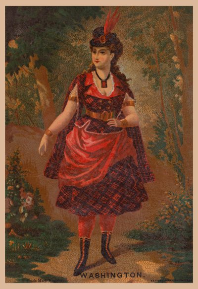Donna in rosso (cromolitografia) da American School
