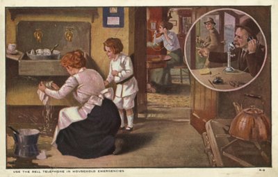 Donna che telefona a un idraulico da American School
