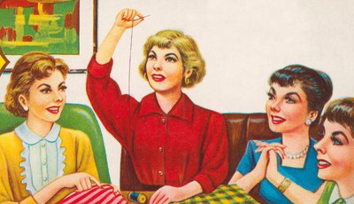 Donne a un circolo di cucito da American School