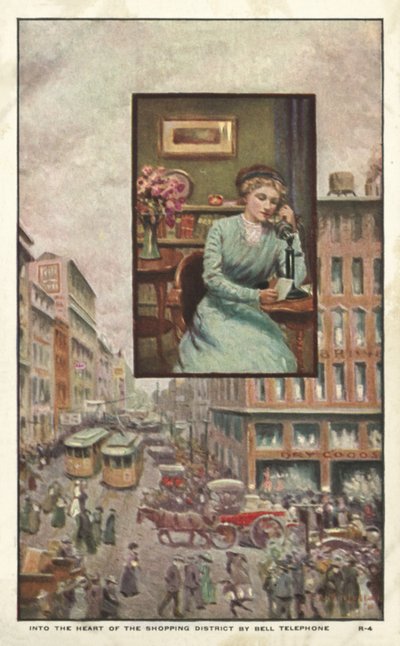 Donne che telefonano a un negozio da American School