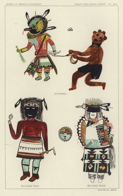 Wupamau, Mucaias Taka, Mucaias Mana (litografia a colori) da American School