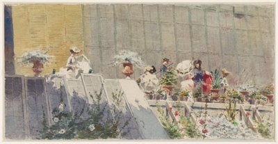 Visitatori in un vivaio di fiori da Amero Cagnoni