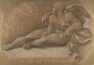 Figura maschile nuda seduta a terra, ca. 1535-40 da Amico Aspertini