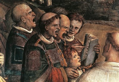 Cantanti, dettaglio dal Trasporto del Volto Santo da Amico Aspertini
