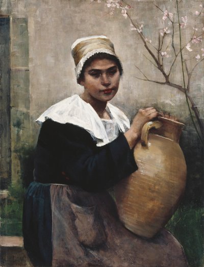 Ragazza bretone con in mano un barattolo da Amélie Lundahl