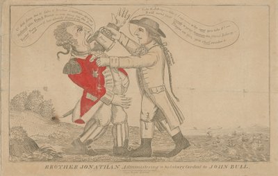 Fratello Jonathan somministra un Cordiale Salutare a John Bull da Amos Doolittle