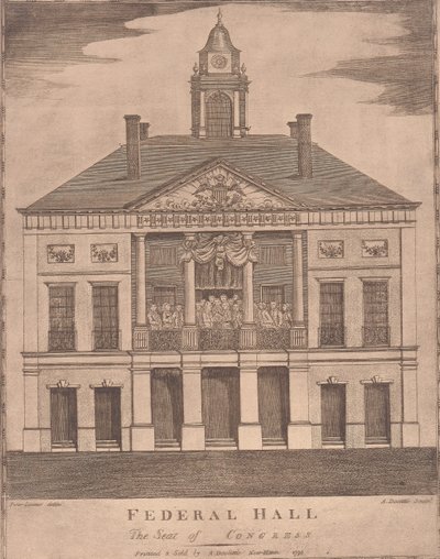 Federal Hall, la sede del Congresso da Amos Doolittle