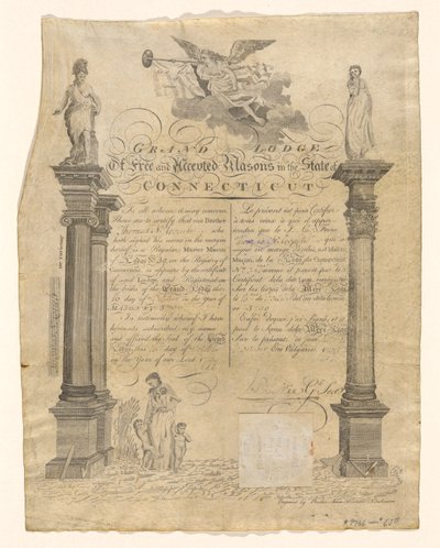 Certificato Massonico da Amos Doolittle