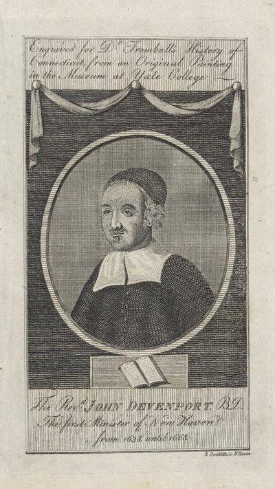 Il reverendo John Davenport, pub. 1797 da Amos Doolittle