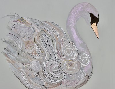 Cigno floreale elegante da Amy Tieman
