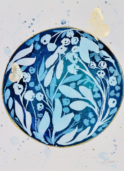 Giardino blu della farfalla dorata da Amy Tieman