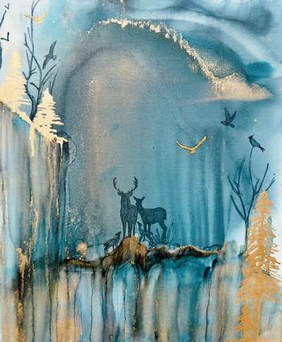 La famiglia dei cervi della foresta incantata da Amy Tieman