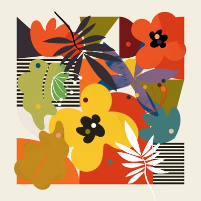 Cerchi e fiori minimalisti da Ana Rut Bre