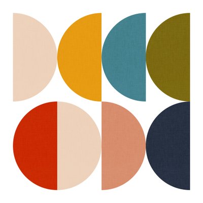 Giochi di colori geometrici in stile Mid-Century da Ana Rut Bre