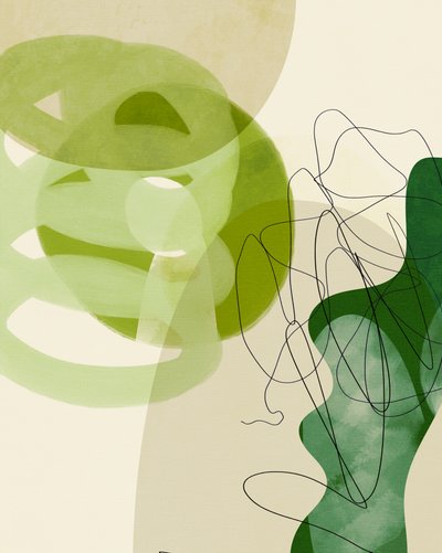 Linee dipinte verde e marrone chiaro 3 copie da Ana Rut Bre