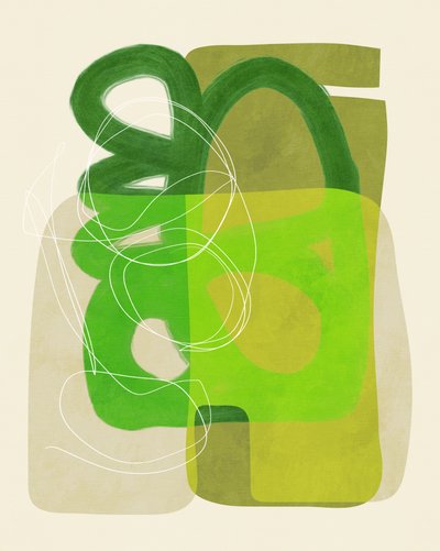 Linee dipinte verde e marrone chiaro 4 copie da Ana Rut Bre