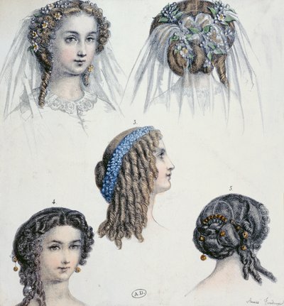 Acconciatura di una sposa e altre, c.1853 da Anais Toudouze