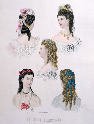 Acconciature con nastri, illustrazione da 
