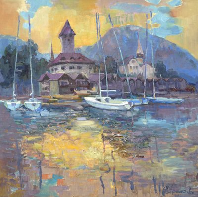 Barche a vela: riflessi sul lago da Anastasiia Grygorieva