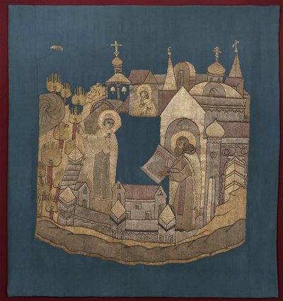 Apparizione della Madre di Dio a San Cirillo di Belozersk nel Monastero di Simonov Podea da Ancient Russian Art