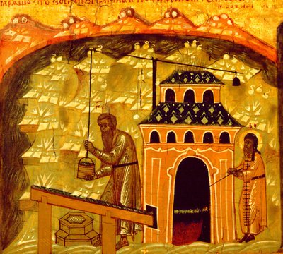 Produzione di sale nel Monastero della Trasfigurazione di Solovetsky sulle Isole Solovetsky da Ancient Russian Art