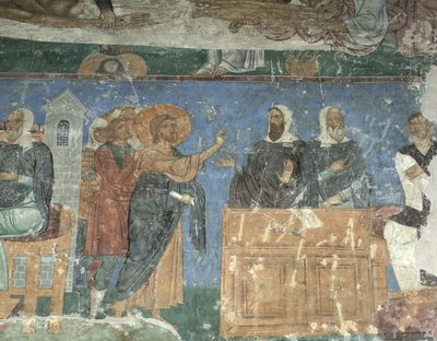 Cristo davanti ad Anna e Caifa, XII secolo da Ancient Russian frescos